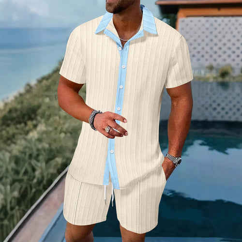 Herren Kurzärmliges Set aus atmungsaktivem Stoff mit modernem Design Echoarchiv