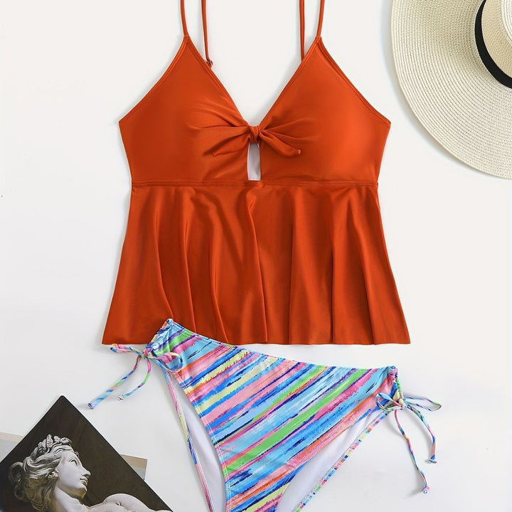 Damen Wickel-Bikini-Oberteil mit modischer Hose Echo Archiv