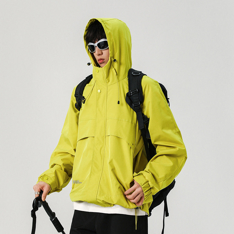 Herren Technische Kapuzen-Softshelljacke mit hohem Kragen und verstellbarem Saum Echoarchiv