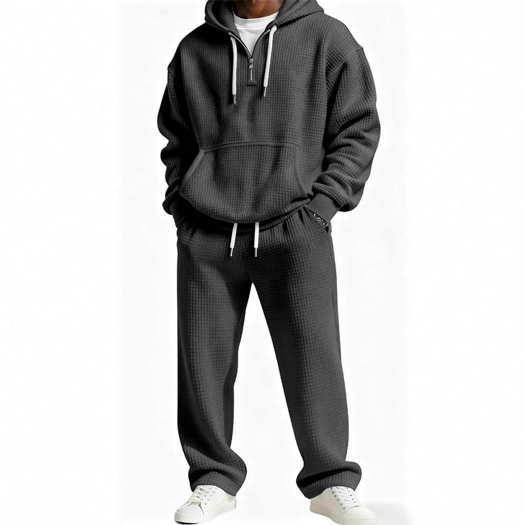 Herren Trendiger Kapuzenpullover mit praktischem Reißverschluss und bequemer Jogginghose Echoarchiv