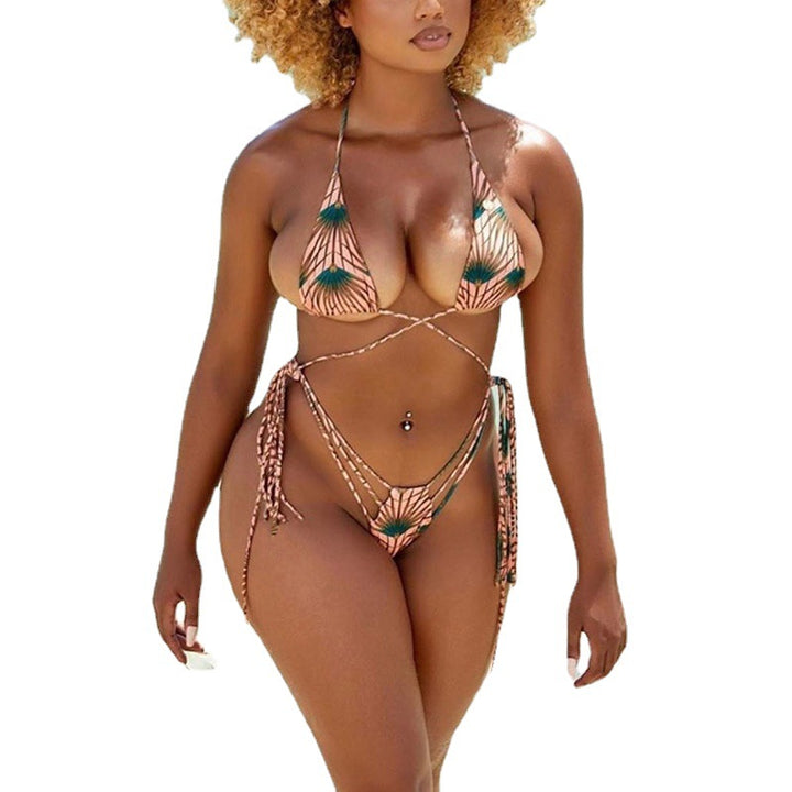 Damen Triangel-Bikini mit verstellbaren Riemen und fröhlichem Blumenmuster Echo Archiv