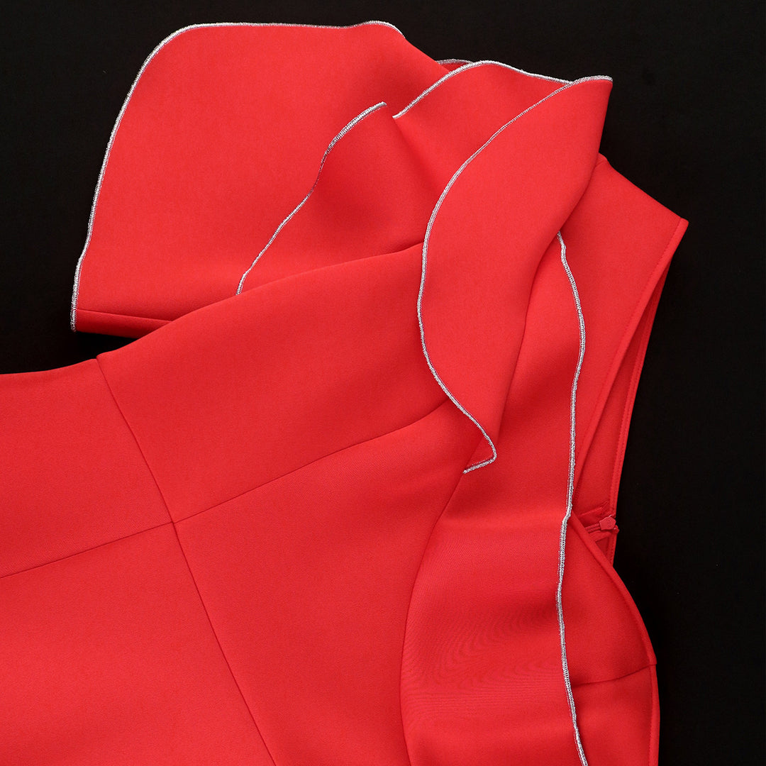 Damen figurbetontes Wickelkleid mit asymmetrischem Design und trendigem Rüschenelement Echo Archiv