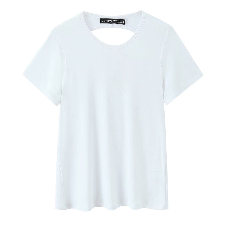 Damen Freizeit T-Shirt mit modernem Rückenausschnitt und hochwertiger Baumwolle Echo Archiv