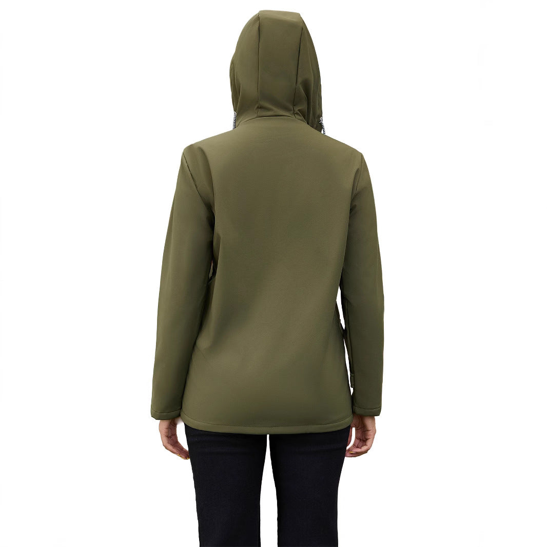 Damen Modische Outdoor-Jacke mit Fleece-Futter – Célinea