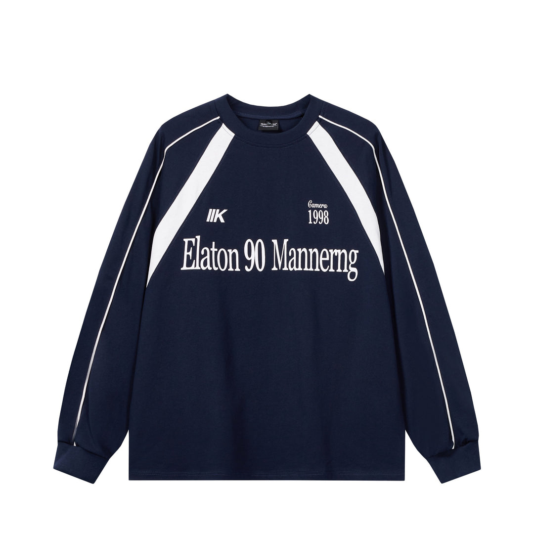 Unisex Oversize-Sweatshirt im Retro-Sportstil mit Raglanärmeln und Kontrastpaspel Echoarchiv