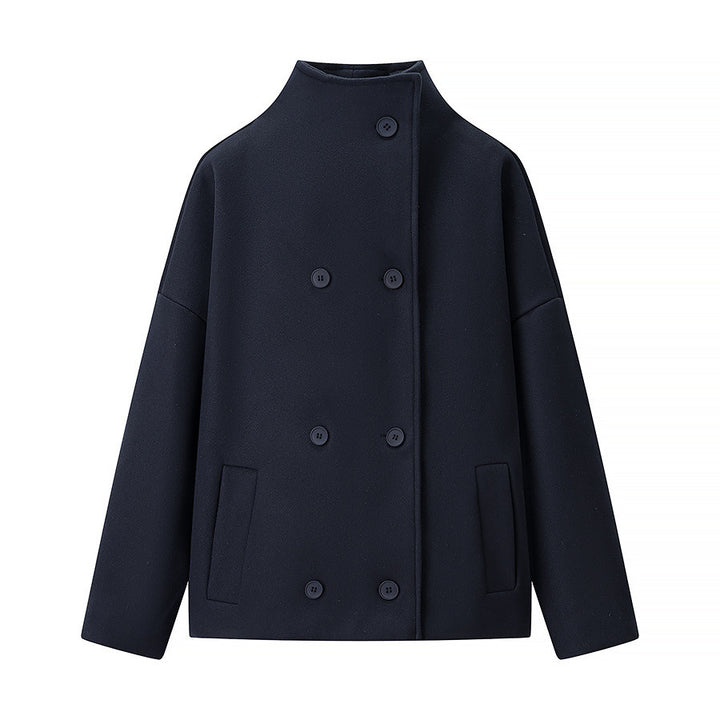 Damen Boxy Wollmix-Cabanjacke mit Stehkragen und überschnittenen Schultern Echo Archiv