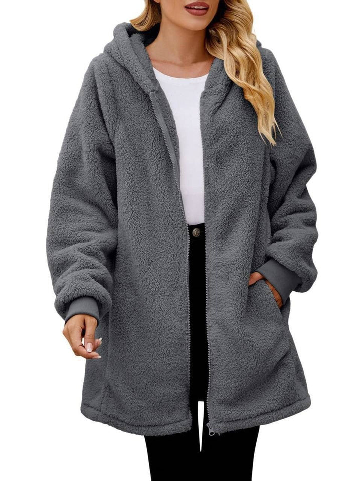 Damen Kuschelige Fleece-Jacke im Oversized-Stil Echoarchiv