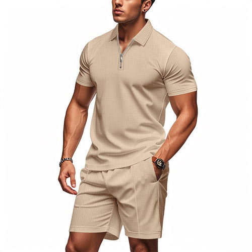 Herren sportliches Polo-Outfit mit Kurzarm und praktischen Taschen Echoarchiv