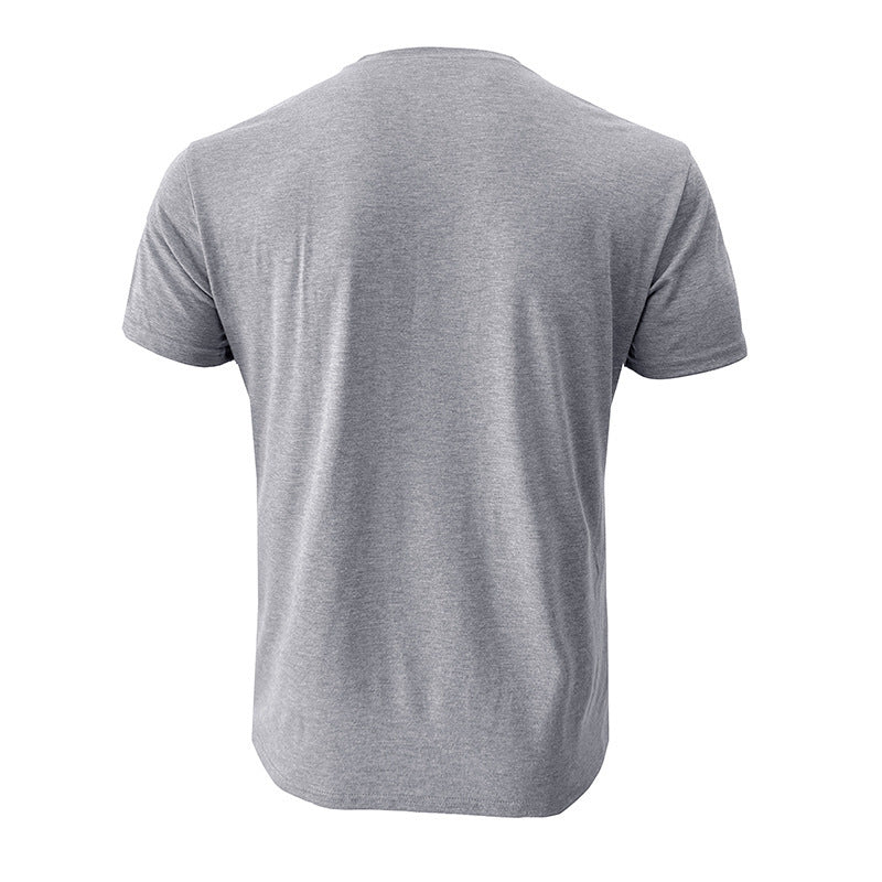 Herren lässiges Henley T-Shirt mit Knopfleiste und Brusttasche Echoarchiv