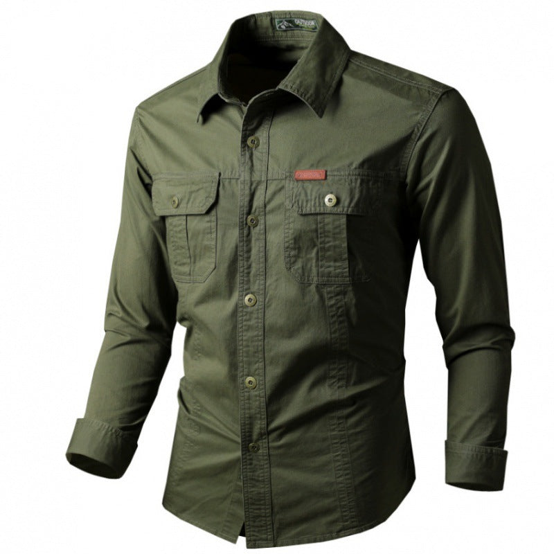 Herren Langarm-Arbeitshemd mit Doppel-Brusttaschen und robustem Twill Echo Archiv