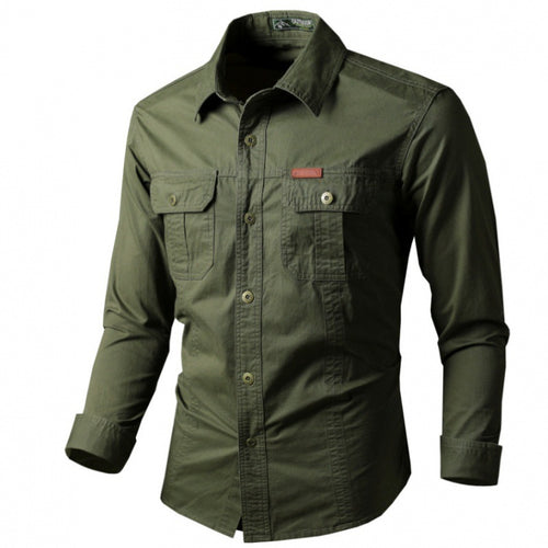 Herren Langarm-Arbeitshemd mit Doppel-Brusttaschen und robustem Twill Echo Archiv