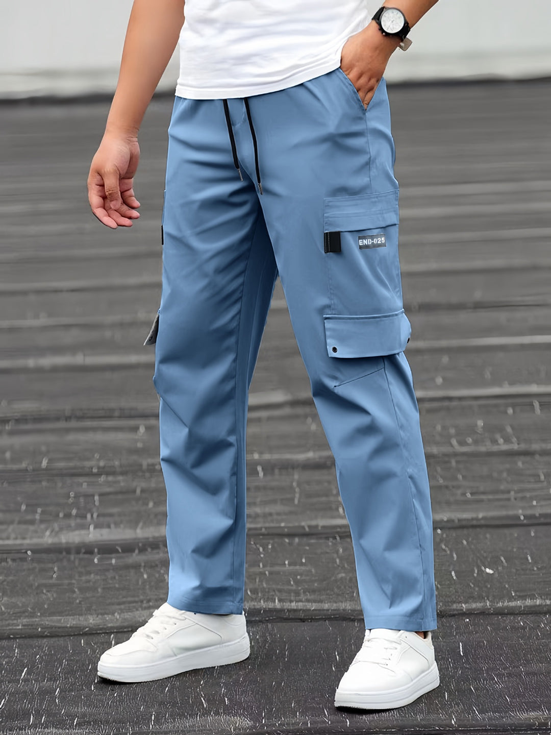 Herren Utility-Cargohose mit Tunnelzugbund, geradem Bein und Mehrfachtaschen Echo Archiv