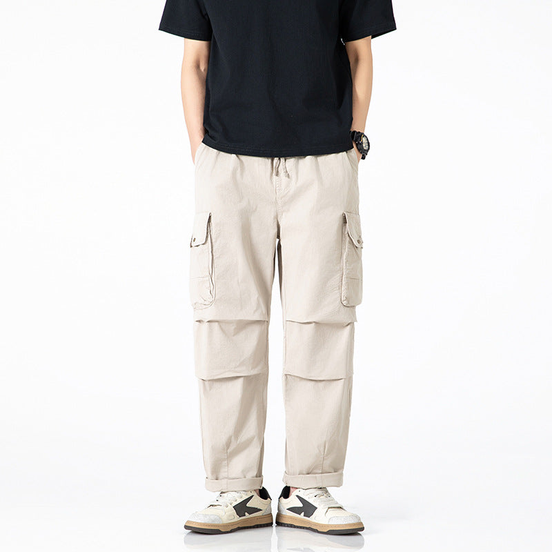 Herren Relaxed-Fit Multi-Taschen Cargo-Hose aus leichtem Baumwollmix Echo Archiv