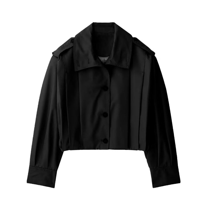Damen Kurze Boxy‑Trenchjacke mit Faltenblende und Epauletten Echo Archiv