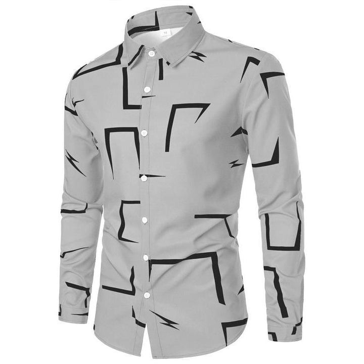 Herren modisches Langarmhemd mit geometrischem Design Echoarchiv