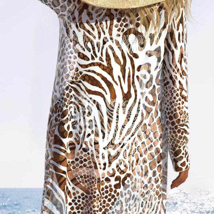 Damen Bikini-Set mit modischem animalischem Muster und stilvollem Überwurf Echo Archiv