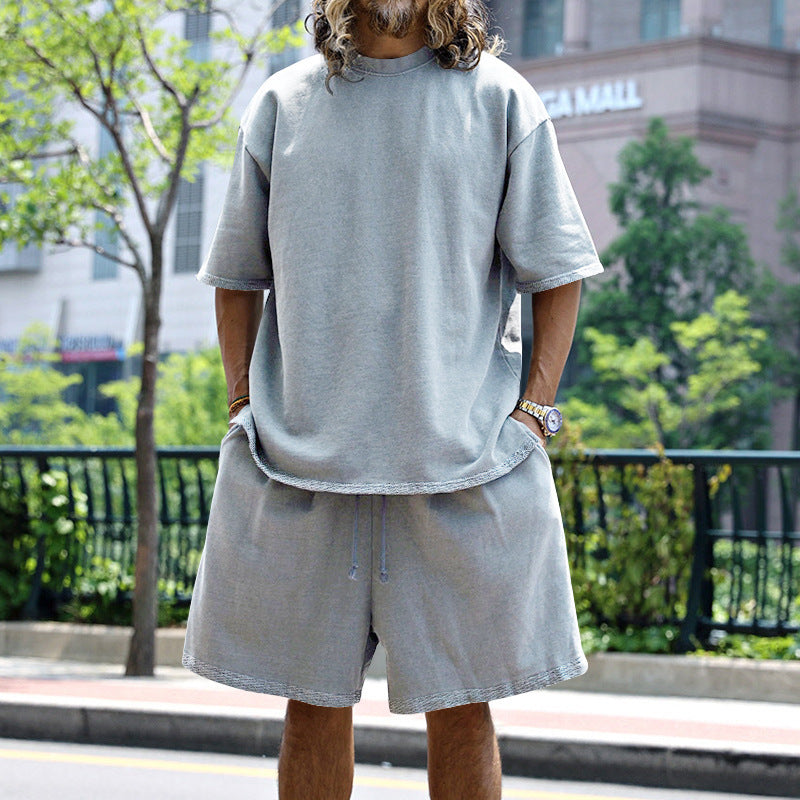 Herren Bequemer Freizeitanzug mit lässigem T-Shirt und Shorts Echoarchiv