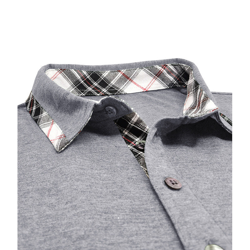 Herren Polo-Shirt mit stilvollem Karodetail und Brusttasche Echoarchiv