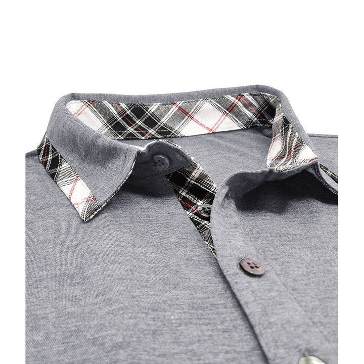 Herren Polo-Shirt mit stilvollem Karodetail und Brusttasche Echoarchiv