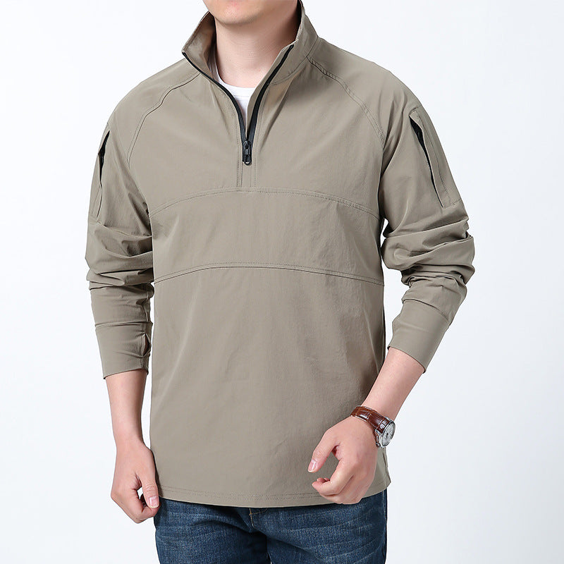 Herren nan Softshell-Pullover mit kurzem Reißverschluss, Ärmeltasche und Raglanärmeln Echo Archiv