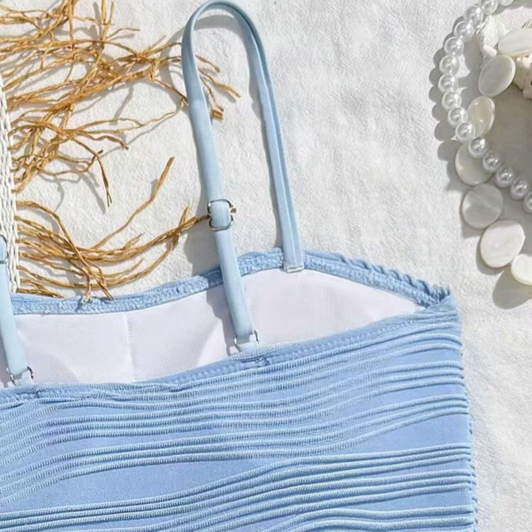 Damen Bikini-Set mit hoch taillierter Hose und modischem Rüschendesign Echo Archiv