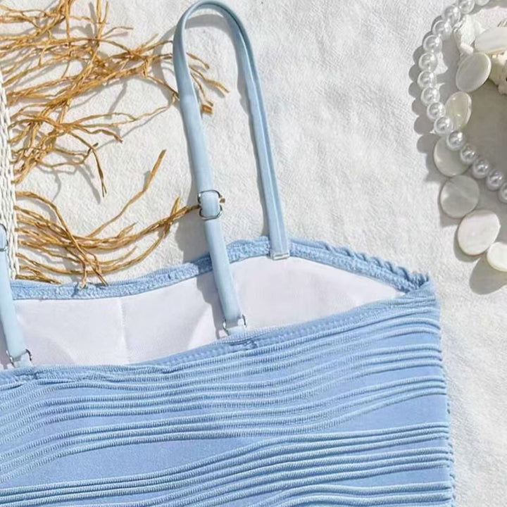 Damen Bikini-Set mit hoch taillierter Hose und modischem Rüschendesign Echo Archiv