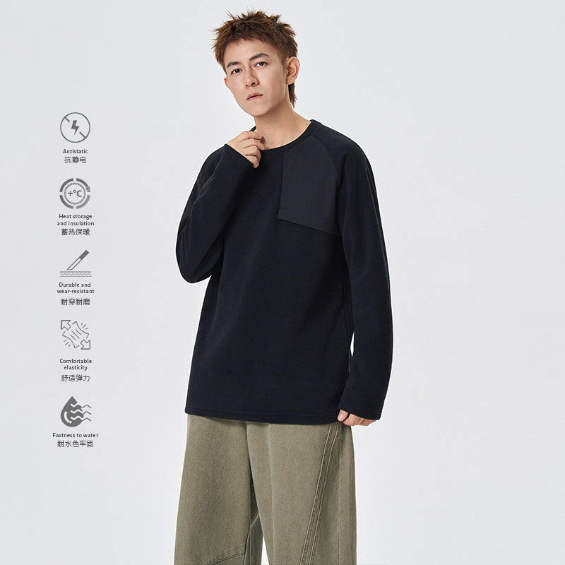 Herren Fleece-Langarmshirt mit asymmetrischer Brustpasse und leichtem Stretch Echo Archiv