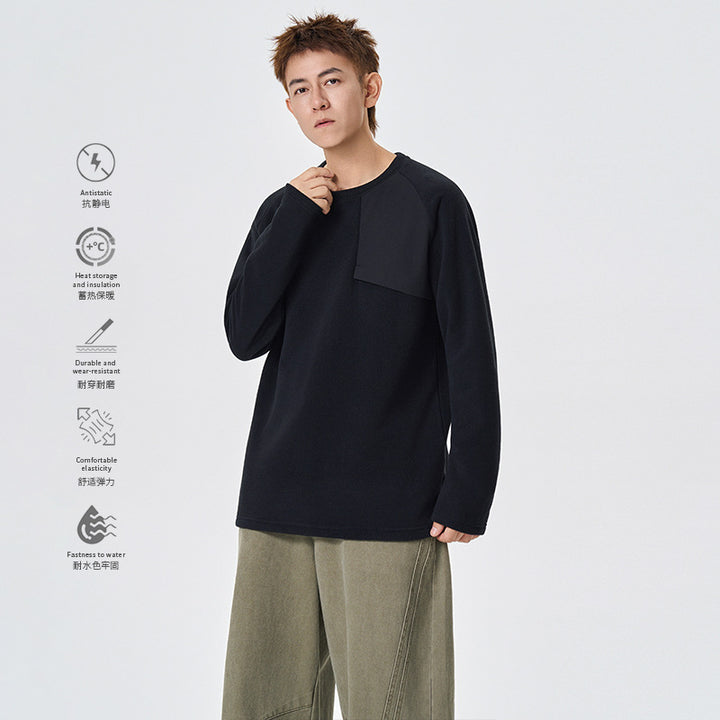 Herren Fleece-Langarmshirt mit asymmetrischer Brustpasse und leichtem Stretch Echo Archiv