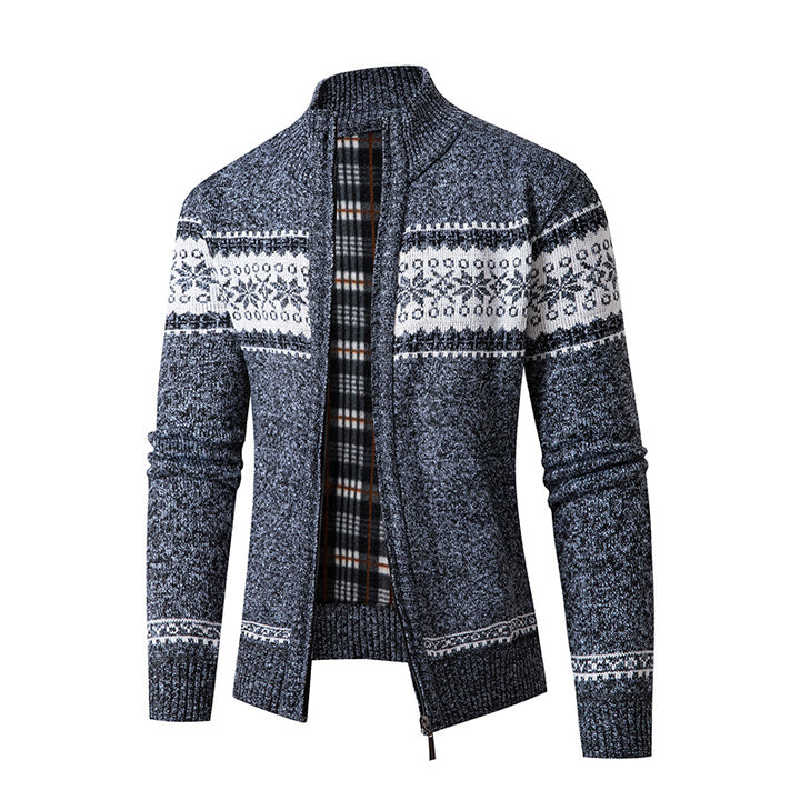 Herren Strickjacke mit hohem Kragen und modernem Zipper Echoarchiv