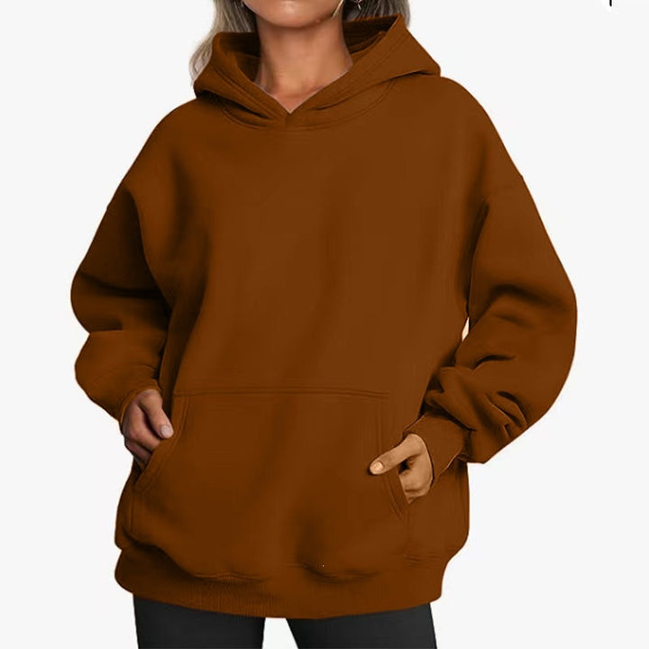 Damen nan Oversize-Kapuzenpullover mit Raglanärmeln, Kängurutasche und weichem Fleece-Innenfutter Echo Archiv