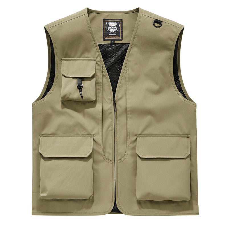Herren Sichtbare Multifunktionale Utility-Weste mit Mesh‑Futter, Mehrfachtaschen und D‑Ring Echoarchiv