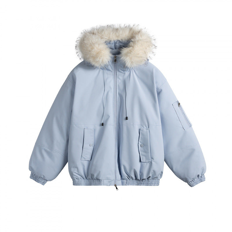 Damen Wattierte Bomberjacke mit Kunstfellkapuze, Boxy‑Schnitt und Utility‑Taschen Echo Archiv
