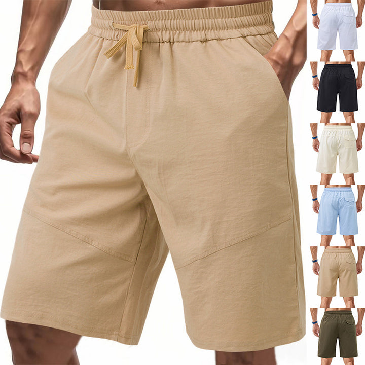 Herren nan knielange Leinenmix-Shorts mit elastischem Kordelzugbund und seitlichen Schubtaschen Echo Archiv