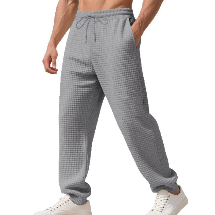 Herren Locker geschnittene Loungehose mit Waffelstruktur und Kordelzug – Sorevano