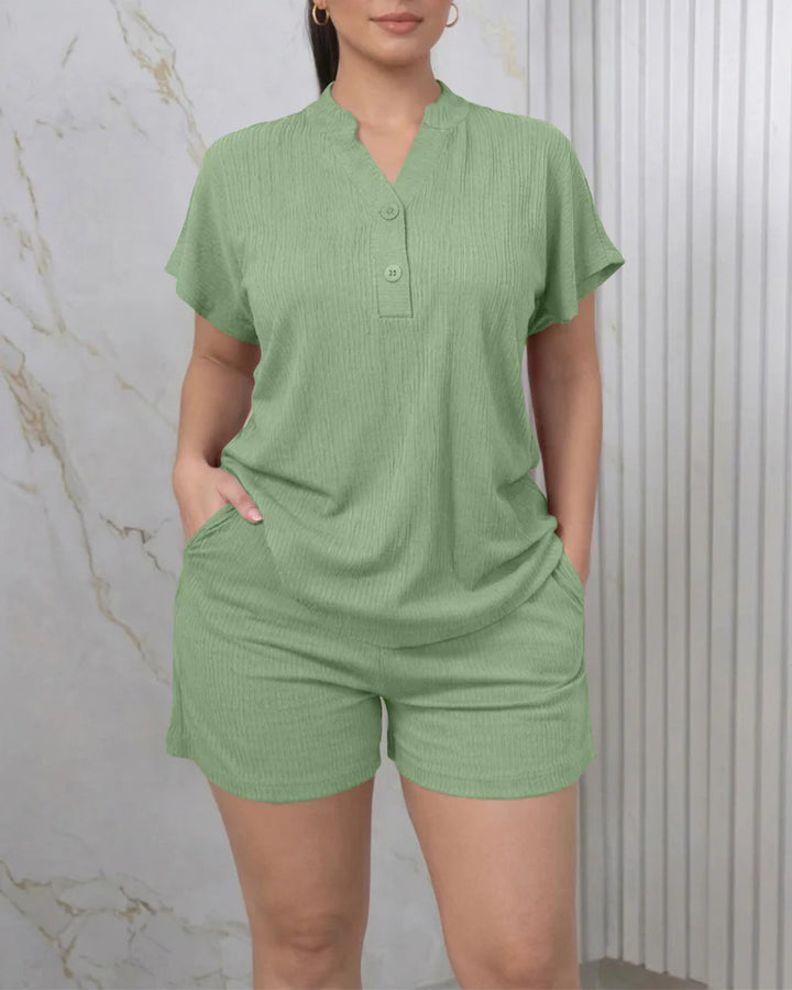 Damen Freizeit-Jumpsuit mit Knopfleiste und seitlichen Taschen Echo Archiv