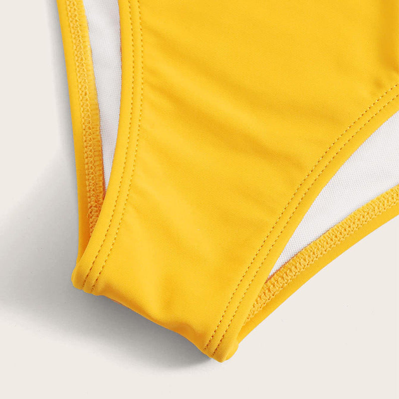 Damen Zweiteiliges Blumen-Bikini-Set mit tailliertem Oberteil und Rüschenslip Echo Archiv