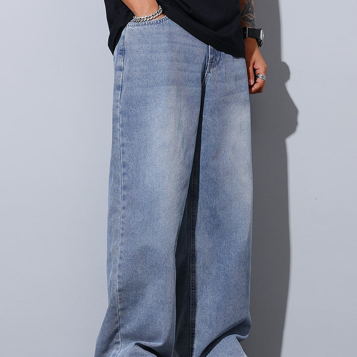Herren Weite Baggy-Jeans aus leichtem Denim mit tiefer Schrittführung Echoarchiv