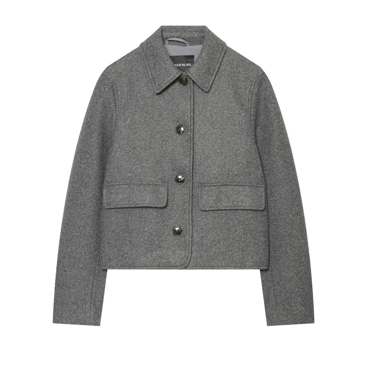 Damen Kurz geschnittene Wollmix‑Jacke im Boxy‑Cut mit Pattentaschen Echo Archiv