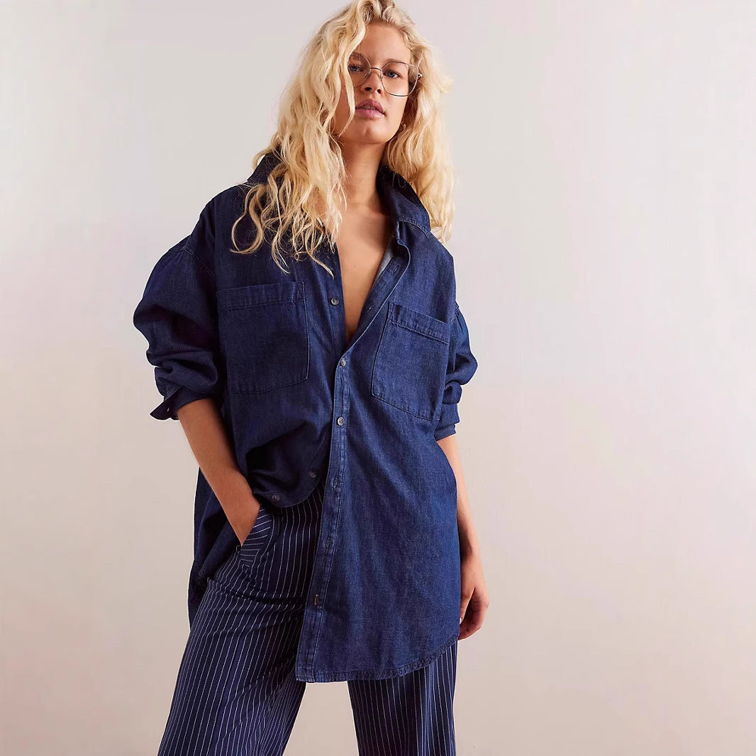 Damen Oversized Denim Hemd Echo Archiv