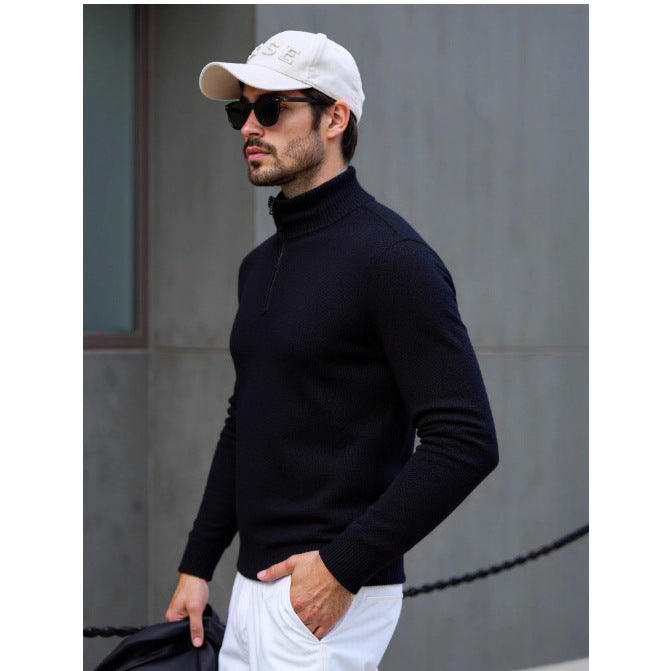 Herren Rollkragenpullover mit modernem Strukturdesign Echoarchiv