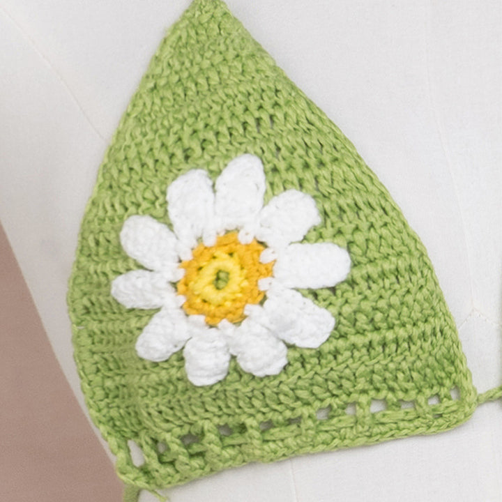 Damen Häkel-Bikini Oberteil mit floralen Motiven Echo Archiv