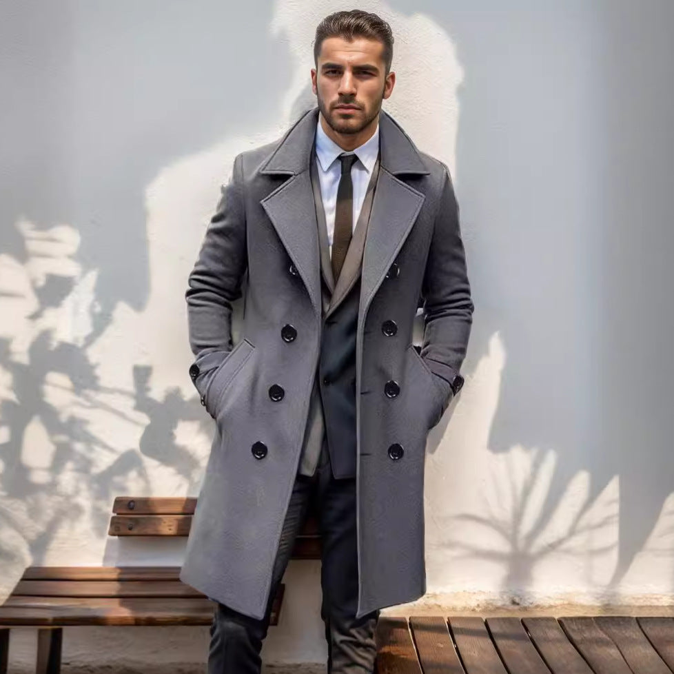 Herren eleganter doppelreihiger Übercoat Echoarchiv