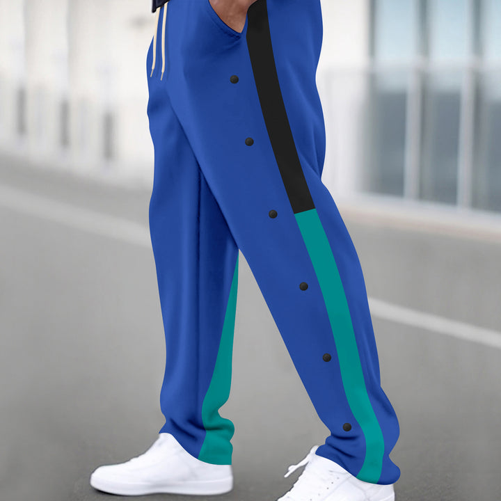 Herren Sportliche Jogginghose mit Druckknopfdetails und elastischem Bund Echoarchiv