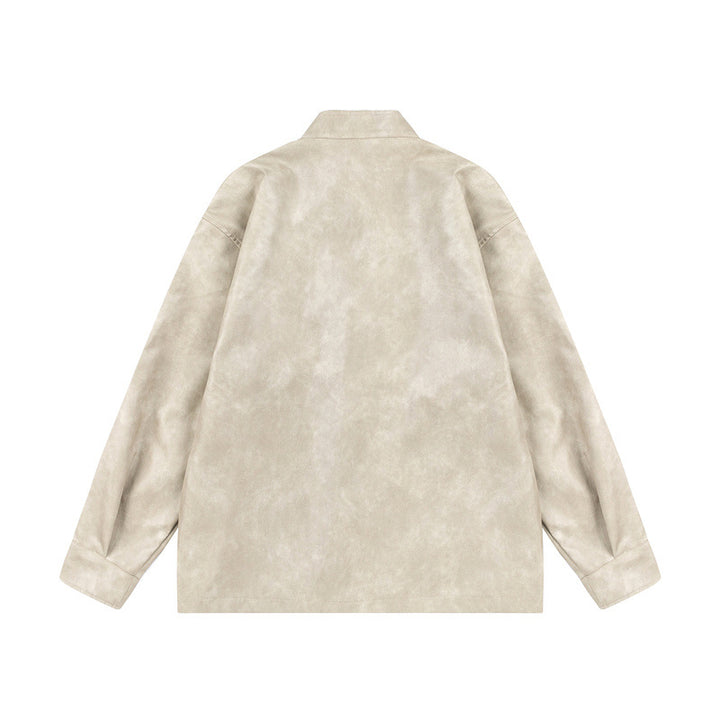 Unisex Asiatisch inspiriertes Oversize-Jackett mit Mandarinkragen und Knotenverschlüssen Echoarchiv