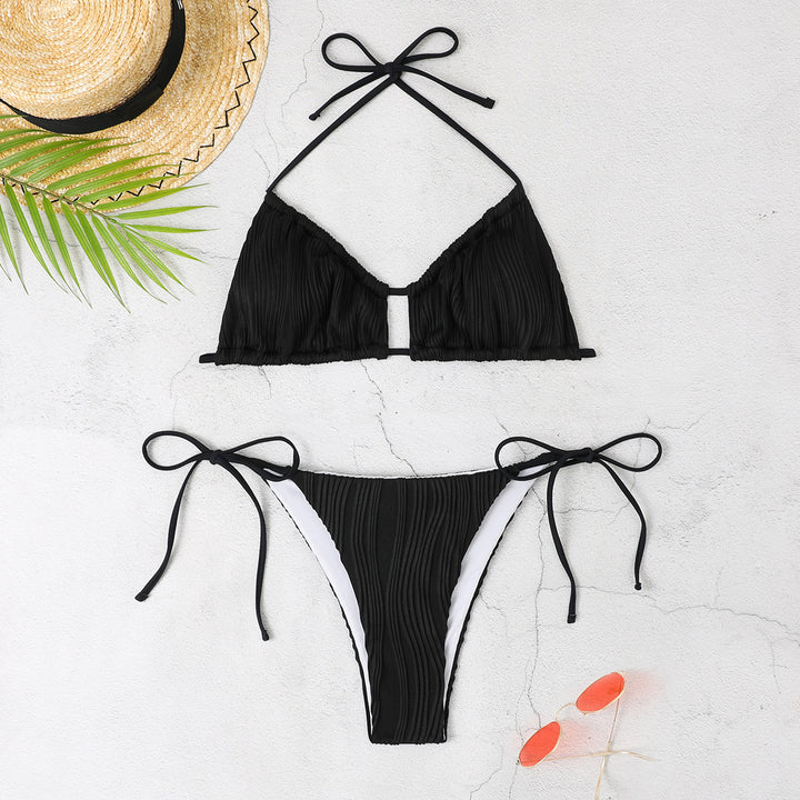 Damen Bikini-Set mit raffiniertem Falten-Design und verstellbaren Trägern Echo Archiv