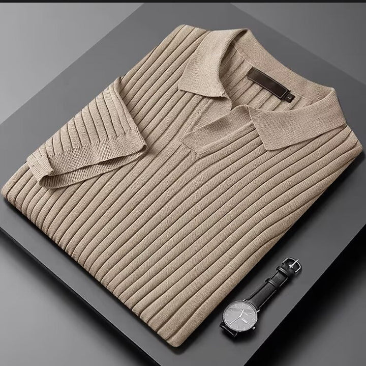 Herren Elegantes Polohemd mit Rippstruktur Echo Archiv