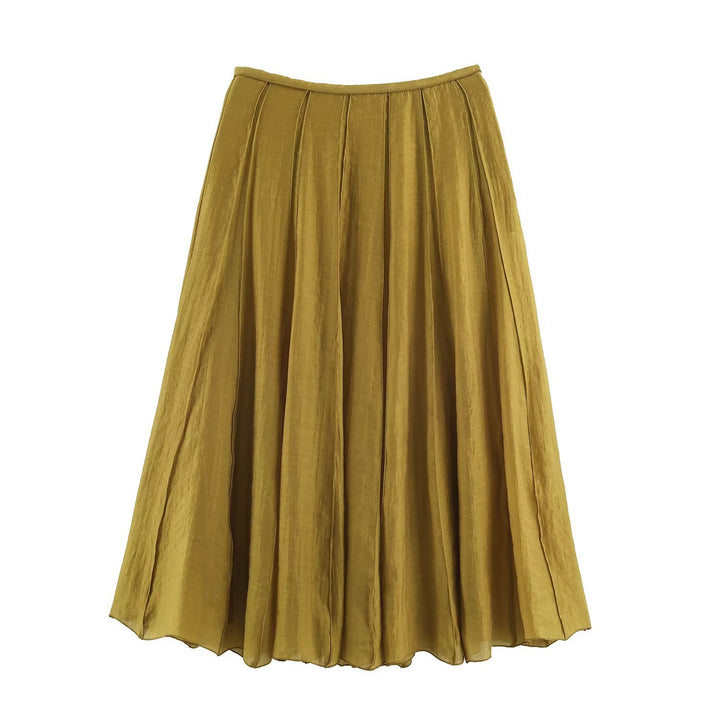 Damen Langer Plissee Maxirock mit Chiffonlage und seitlichem Reißverschluss Echo Archiv
