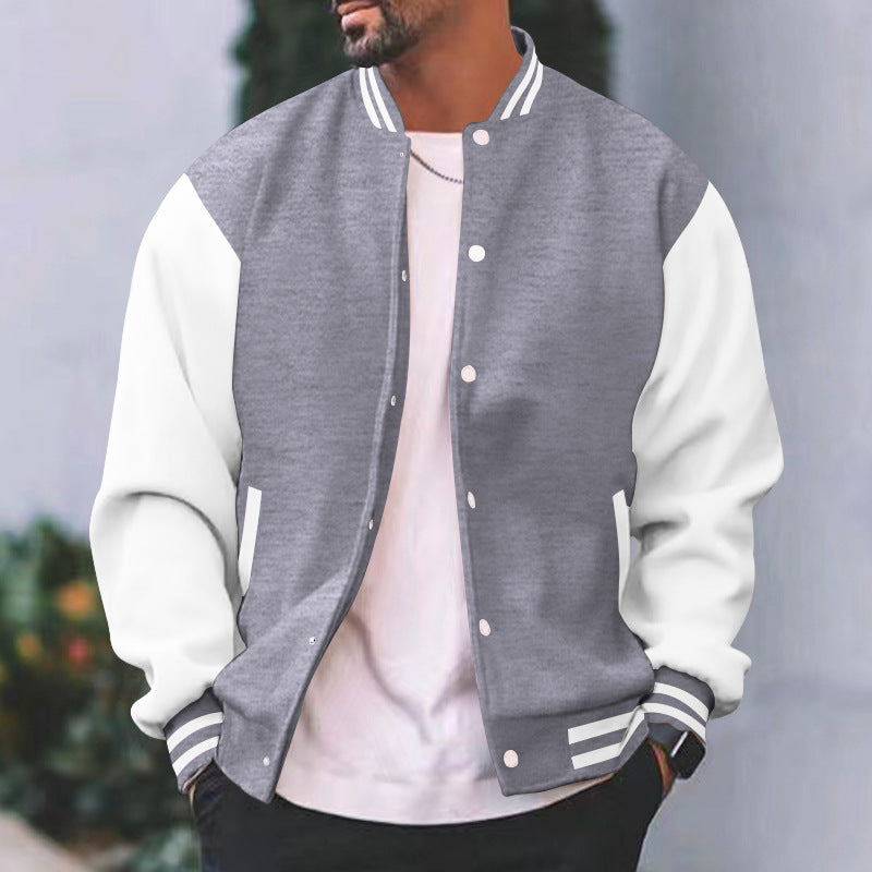 Herren Collegejacke mit kontrastierenden Ärmeln und klassischen Bündchen Echoarchiv