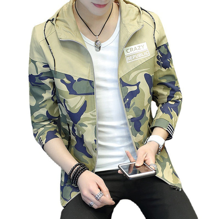 Herren leichte Camouflage-Jacke mit Kapuze und elastischen Bündchen Echoarchiv