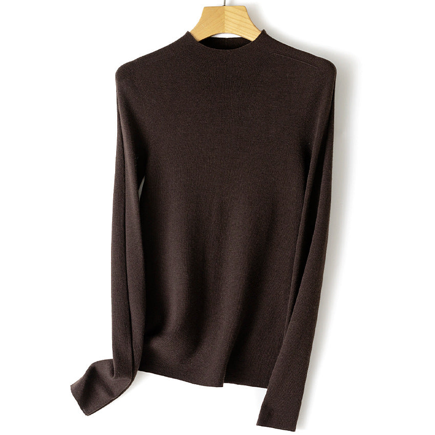Damen Leichter Feinstrick-Pullover mit kurzem Stehkragen und schmaler Silhouette Echoarchiv